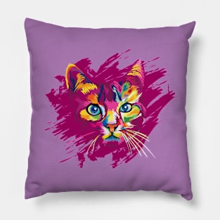 Colorful cat Pillow