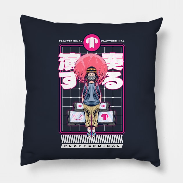 PLAY TERMINAL Pillow by BQK