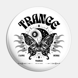 TRANCE  - Butterfly Moon Stars (Black) Pin