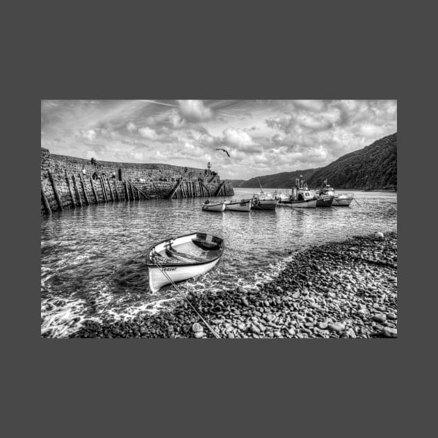 Clovelly Harbour, North Devon, UK, Black And White by tommysphotos