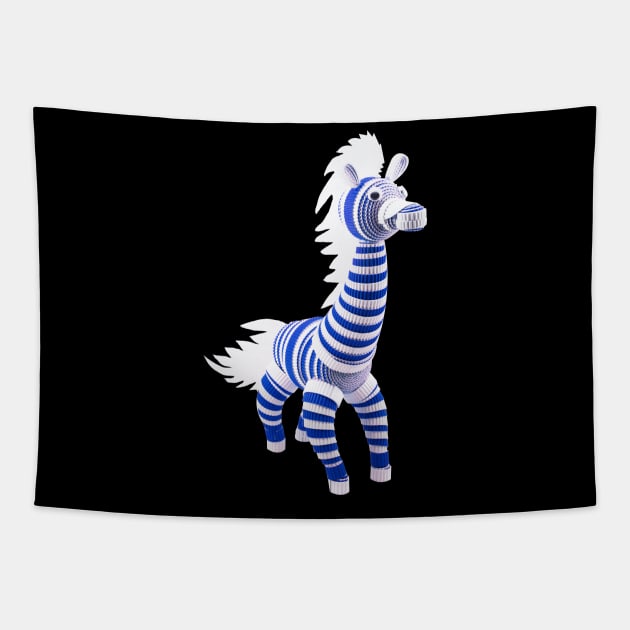 The blue zebra Tapestry by Crazy_Paper_Fashion