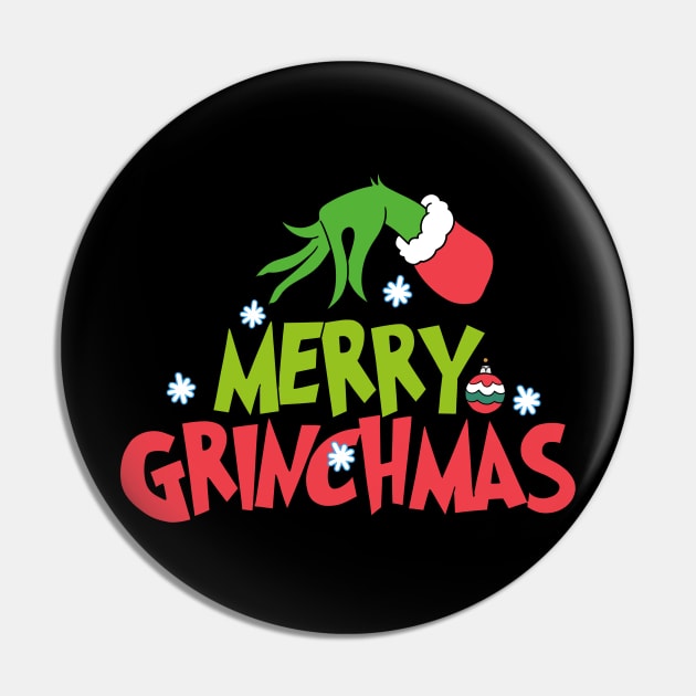 Merry Grinchmas Pin by Little Forest Art