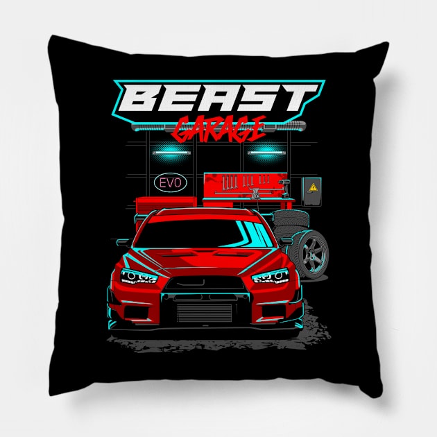 BEAST GARAGE - EVO X Pillow by rizadeli