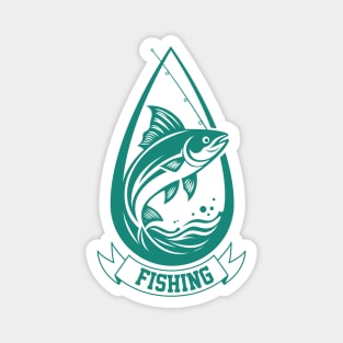 Fishing. Fisherman logo. Magnet