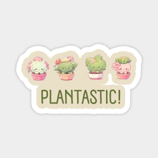 Plant Shirt For Plant Lover Gift For Gardeners Plantastic Cute Succulent Shirt Gardening Tee Botanical Gardener T-Shirt Green Thumb Tee Magnet