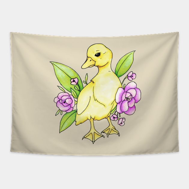 Floral Duckling Tapestry by DILLIGAFM8