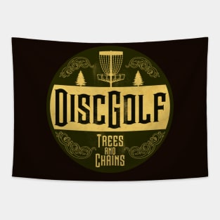 Disc Golf Trees and Chains Tapestry