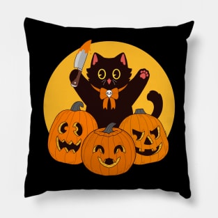 Cat Among the Pumpkins Pillow