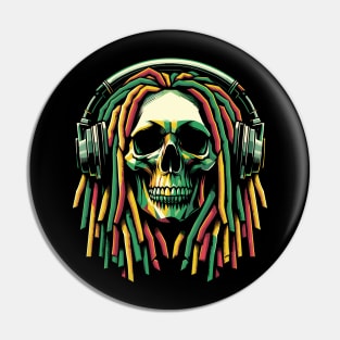 Rasta Skull Pin