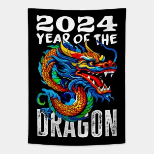 Chinese Lunar New Year Of The Dragon 2024 - Happy New Year 2024 Tapestry