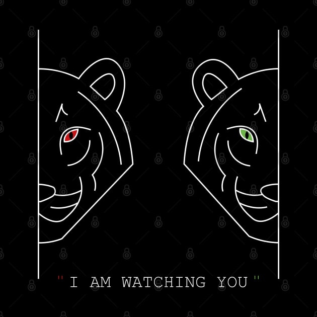 I am watching you two tigers with red and green eyes by HB WOLF Arts