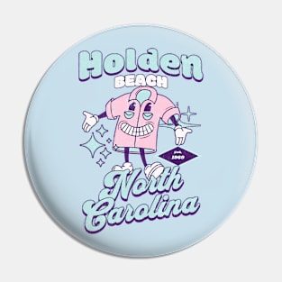 Holden Beach, NC Summertime Vacationing Cartoon Shirt Pin