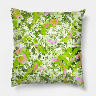 Green abstract art pouring dots effects Pillow