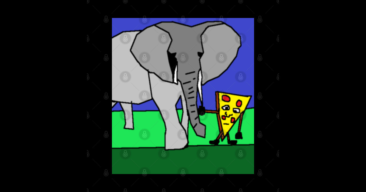Pizza With Elephant Doing Cute Things Pizza With Elephant Doing Cute
