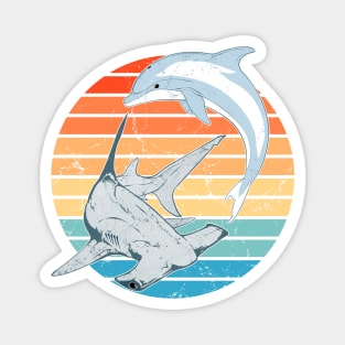 Hammerhead Shark and Dolphin Magnet