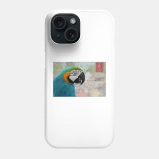 Macaw Parrot on Vintage Postcard Phone Case