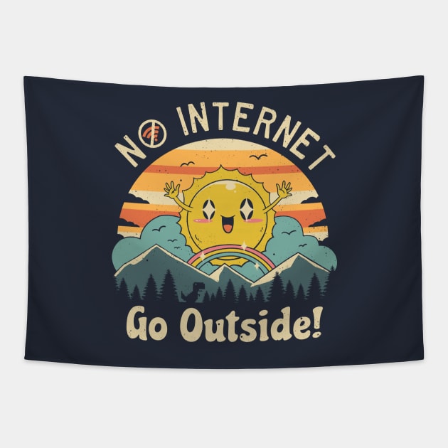 No Internet Vibes! Tapestry by Vincent Trinidad Art