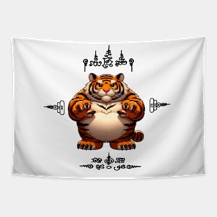 Thai Tattoo Parody "Sak Yant Tiger" Tapestry