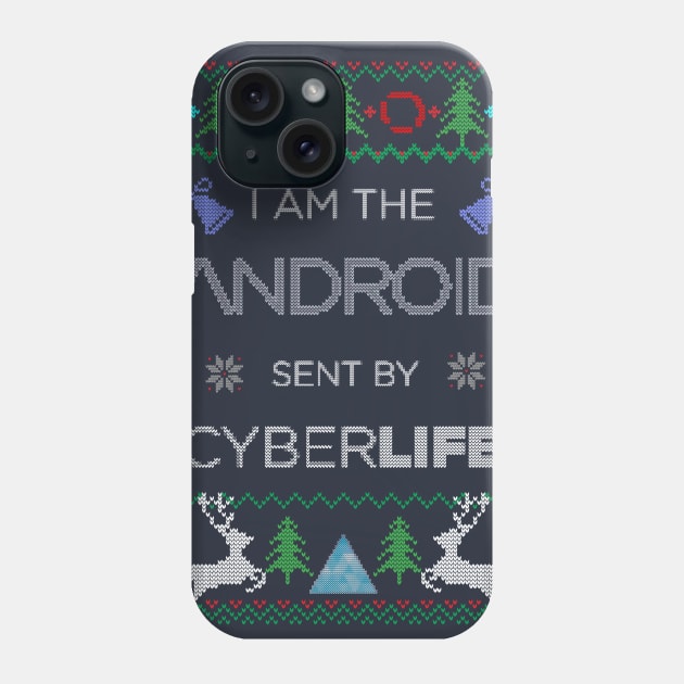 Detroit Become Human Ugly Christmas Sweater Phone Case by bansheeinspace