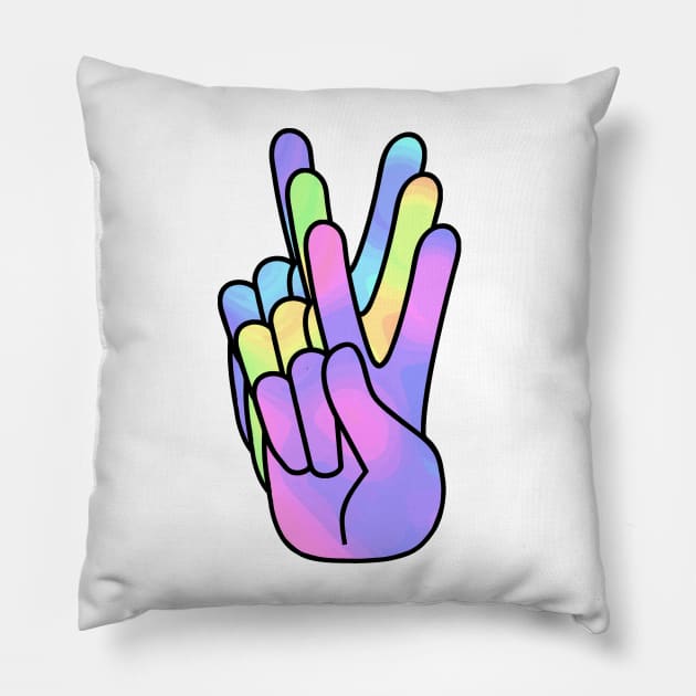 PEACE Sign Hand Pillow by SartorisArt1