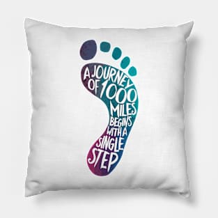 A Journey Of A 1000 Miles Begins With A Single Step Footprint Design Pillow