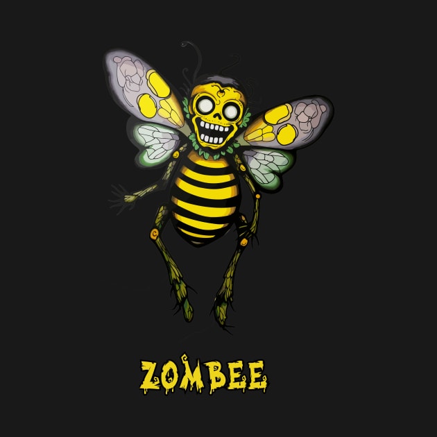 Zombee Halloween Funny Zombie and Bee Pun by Piggy Boxer