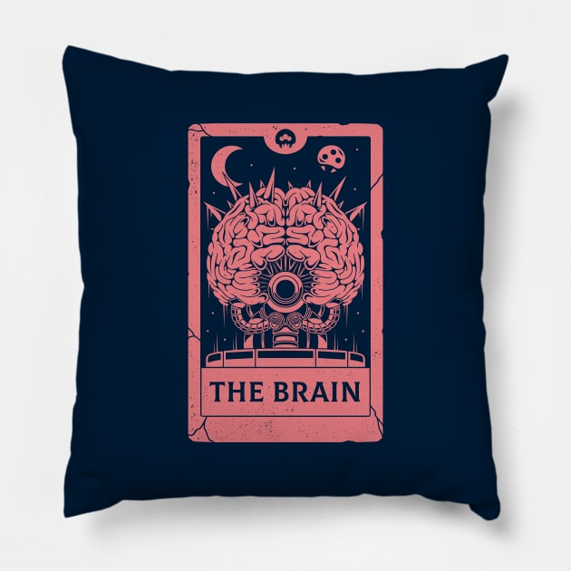 The Brain Tarot Card Pillow by Alundrart