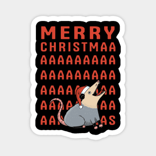 Opossum Christmas Magnet