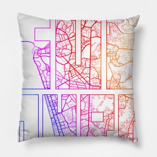 Colombo, Sri Lanka - Colorful City Map Typography - Colorful Pillow