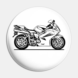 VFR800 Interceptor Motorcycle Sketch Art Pin