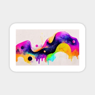 Modern Contemporary Abstract Watercolor Colorful Multicolored Cosmic Splash Galaxy Magnet