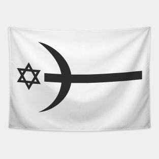 Combination of the three monotheistic religions symbols Tapestry