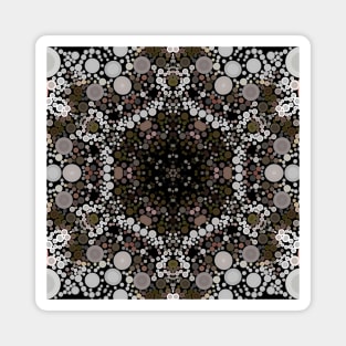 Dot Mandala Flower Brown and White Magnet