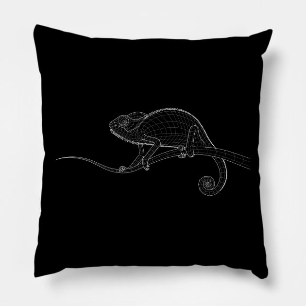 The Chameleon (White Edition) Pillow by Coster-Graphics