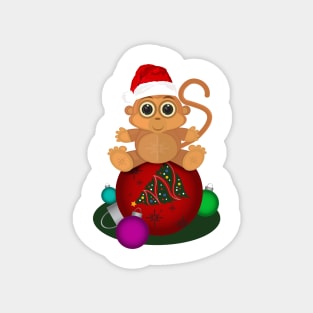 Christmas Monkey Magnet