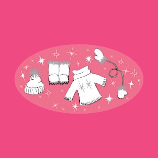 Winter weather snow lover cartoon illustration T-Shirt