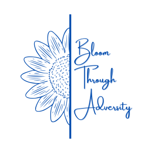 Bloom Through Adversity - Half Sunflower (Blue) T-Shirt