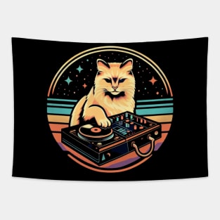 Cat DJ - T-Shirt design Tapestry