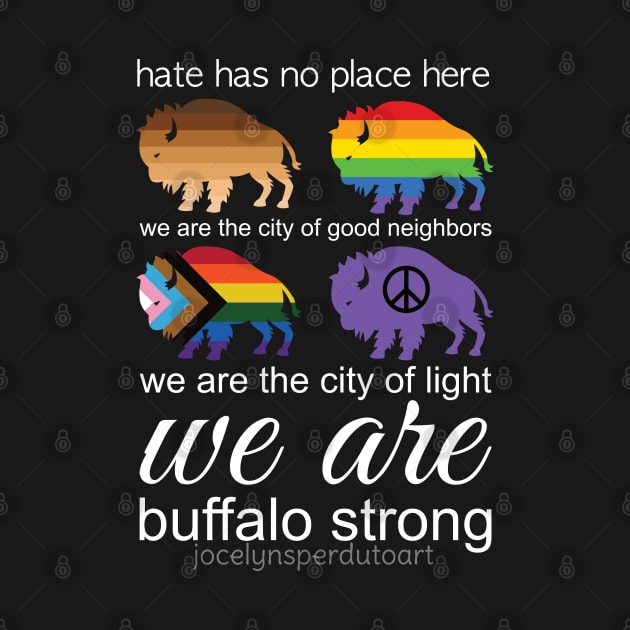 Hate has no place here, Buffalo, NY - All proceeds from this art will go to EPIC and FeedMoreWNY - Thank you! by JossSperdutoArt