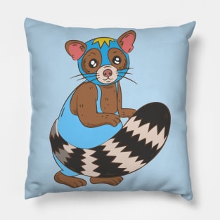 Funny Raccoon Luchador Wrestler Pillow