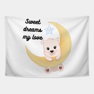 beautiful bear print with phrase Tapestry