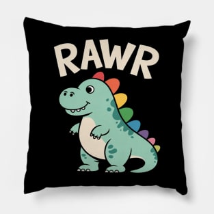 Cute Dino Rawr Dinosaur Roaring Funny Pillow