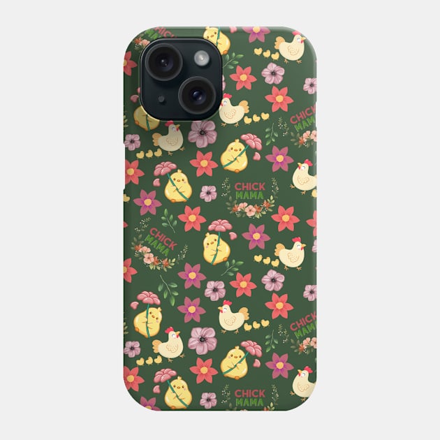 Chick Mama Green Phone Case by The Chicken Lady