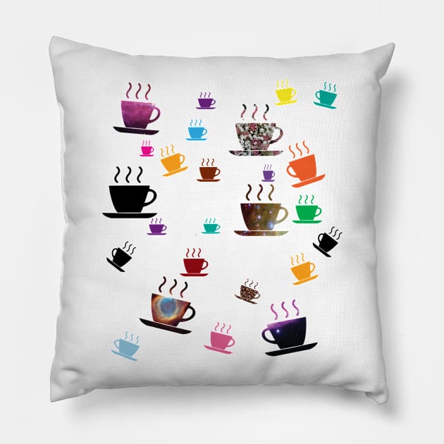 Coffee Cosmic Love Coffeecup Pillow by Fersan