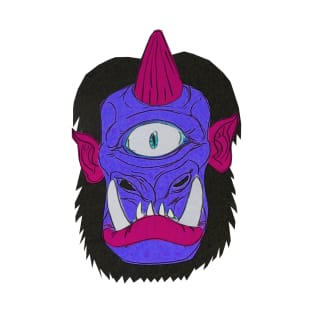 Cyclops Monster Mask Cardboard Papercraft Putrid Purple T-Shirt