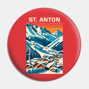 A Vintage Travel Art of St Anton - Switzerland Pin