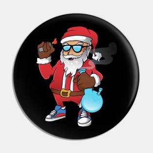 hip hop santa holding bong Pin