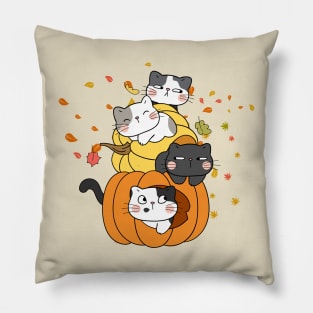 Autumn is here - Pumpkin Cat Pillow