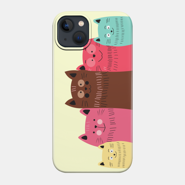 Vibrant Cute Cat - Cute Cats - Phone Case