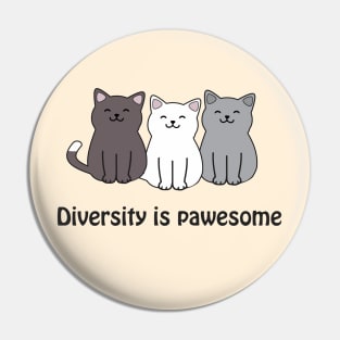 Diversity is pawesome - inclusive cats Pin